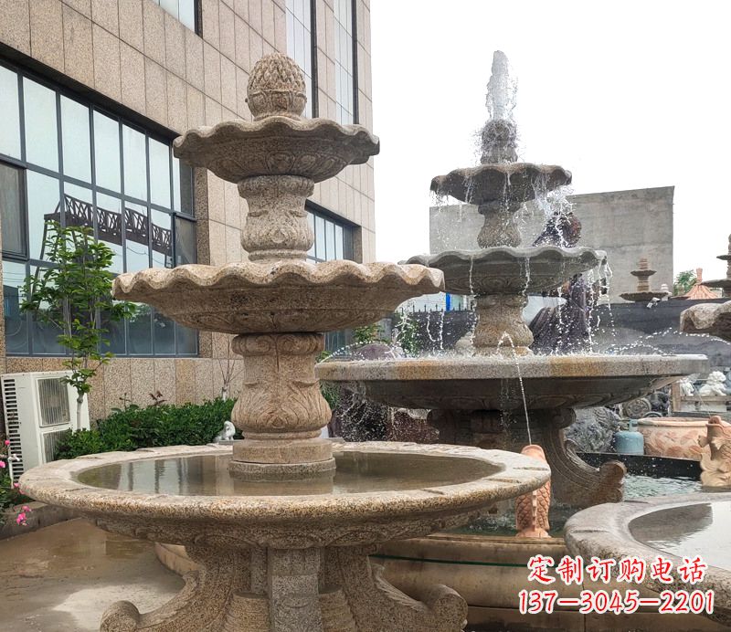 衢州白麻天然石欧式喷泉雕塑