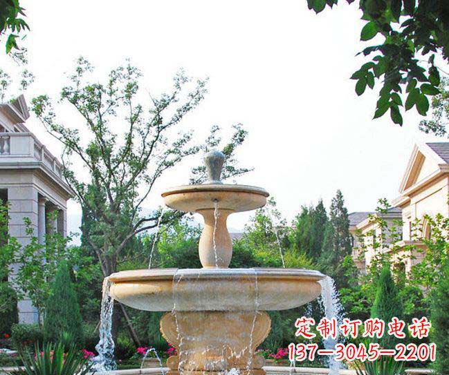 衢州别墅景观晚霞红喷泉石雕