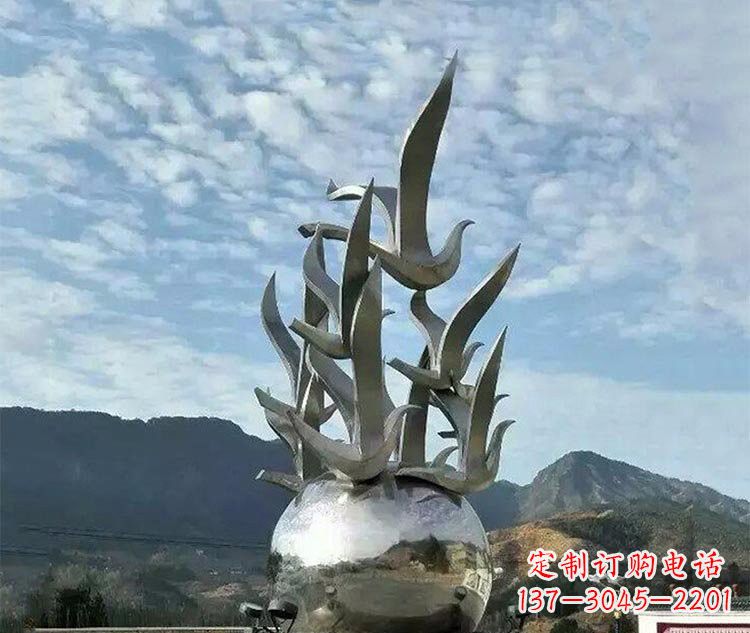 衢州不锈钢城市抽象和平鸽地球雕塑