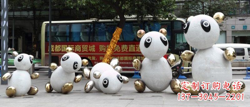 衢州不锈钢熊猫雕塑——传承中国文化精髓
