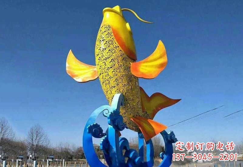 衢州不锈钢鲤鱼雕塑——城市的一道风景线
