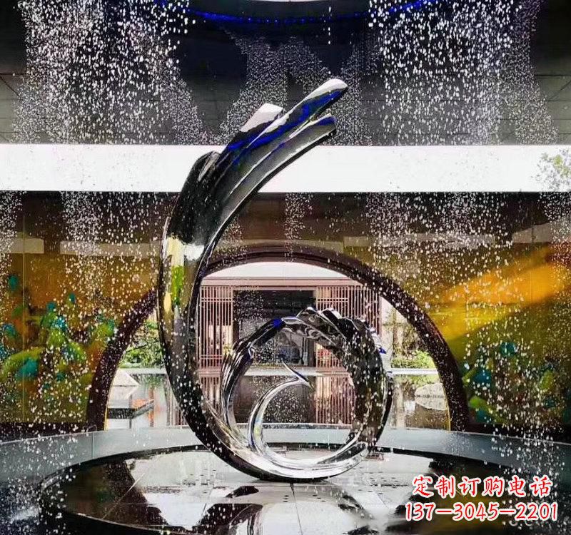 衢州不锈钢城市景观喷泉雕塑美丽而又充满力量
