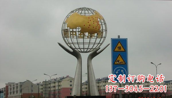 衢州不锈钢城市景观中的地球雕塑