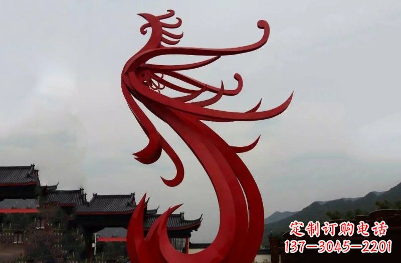 衢州不锈钢抽象凤凰雕塑222