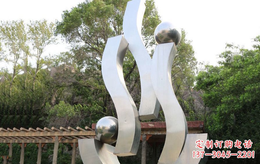 衢州不锈钢飘带雕塑美化小区景观