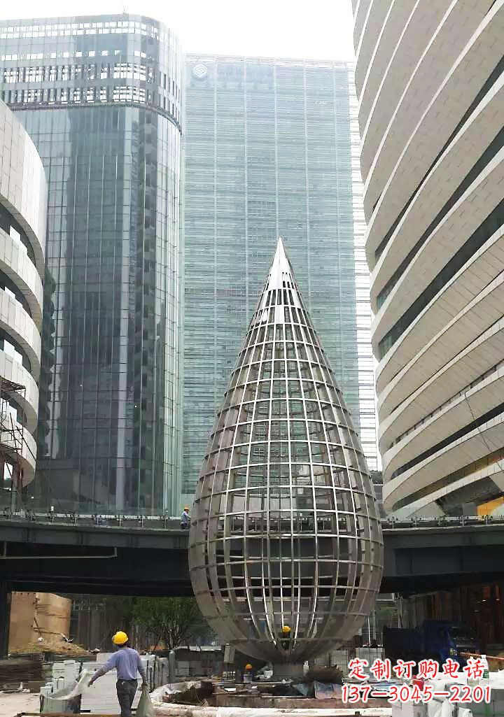 衢州不锈钢大型水滴城市景观雕塑