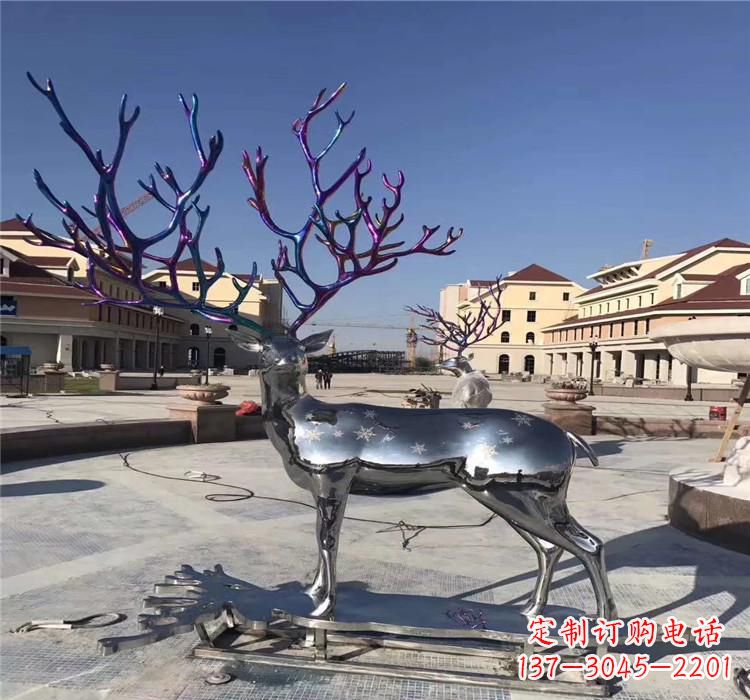 衢州不锈钢动物鹿 雕塑