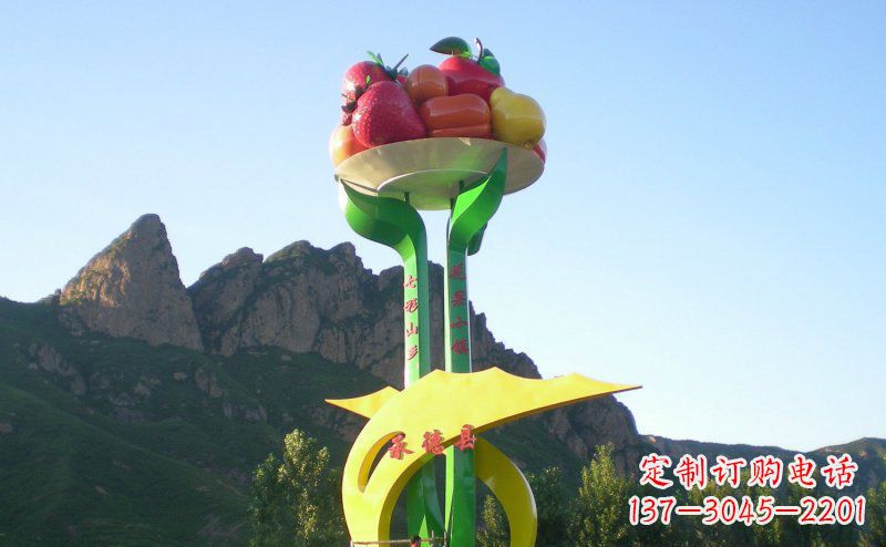 衢州不锈钢制作的苹果雕塑