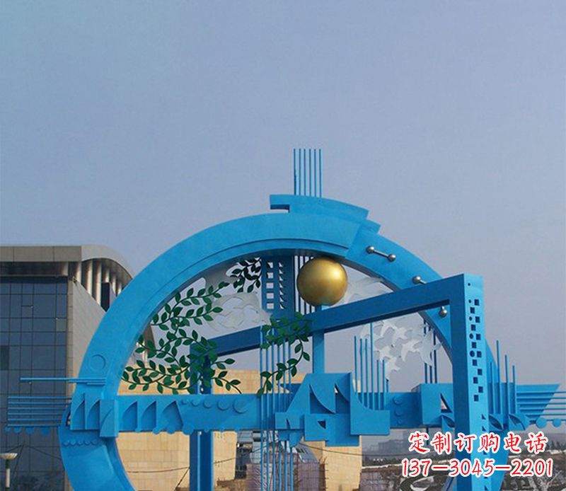衢州不锈钢拱桥雕塑美丽的艺术品