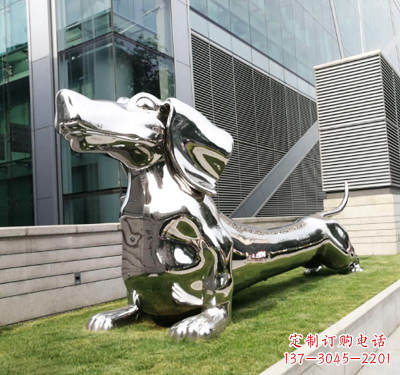 衢州不锈钢动物雕塑——狗