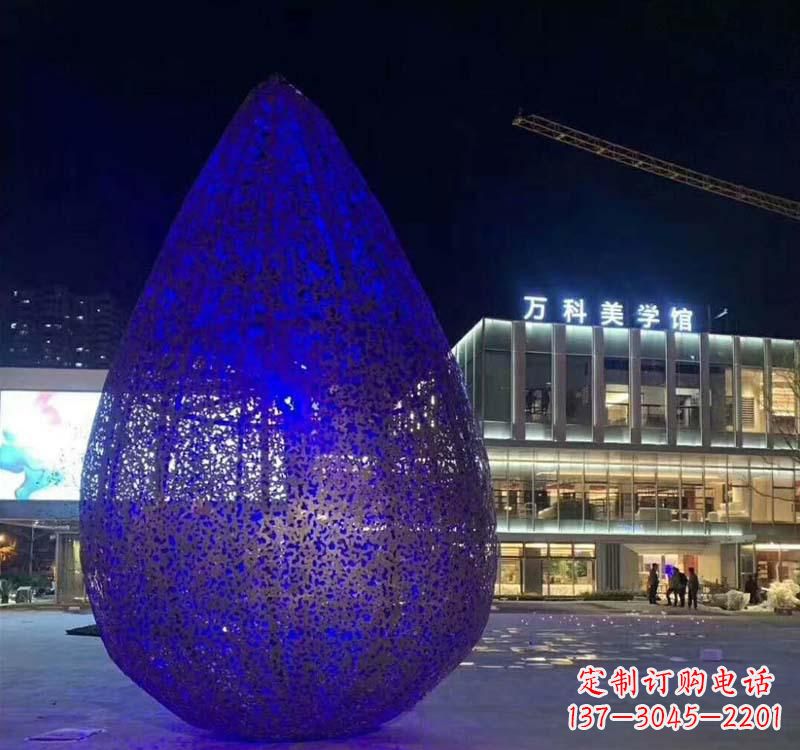 衢州不锈钢水滴雕塑-自然之美