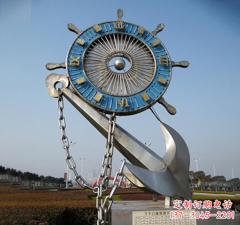 衢州不锈钢海洋船舵雕塑海洋之美的象征