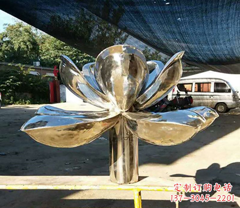 衢州不锈钢荷花小区景观雕塑