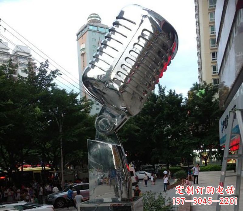 衢州不锈钢话筒雕塑