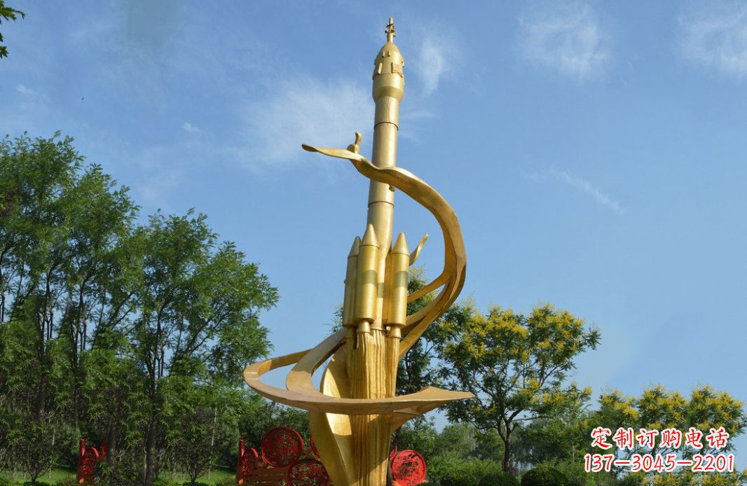 衢州火箭飞向蓝天不锈钢火箭广场景观雕塑
