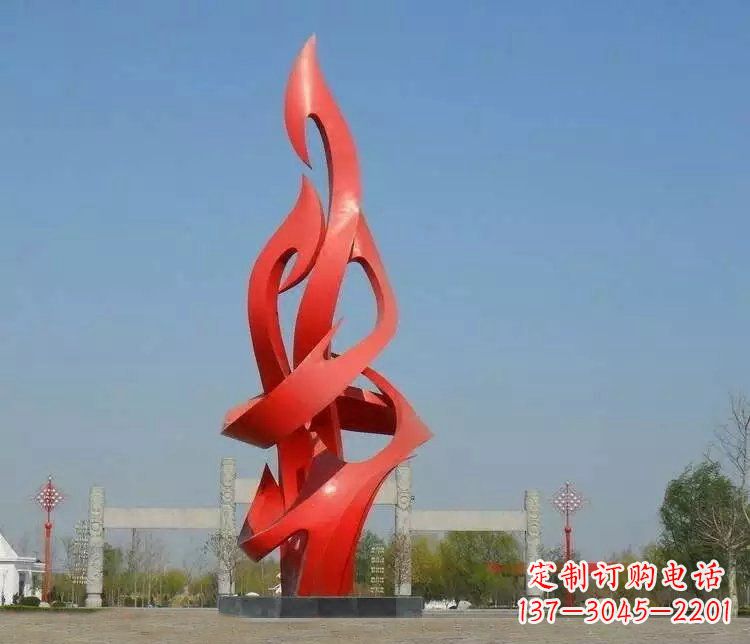 衢州不锈钢火苗广场景观雕塑