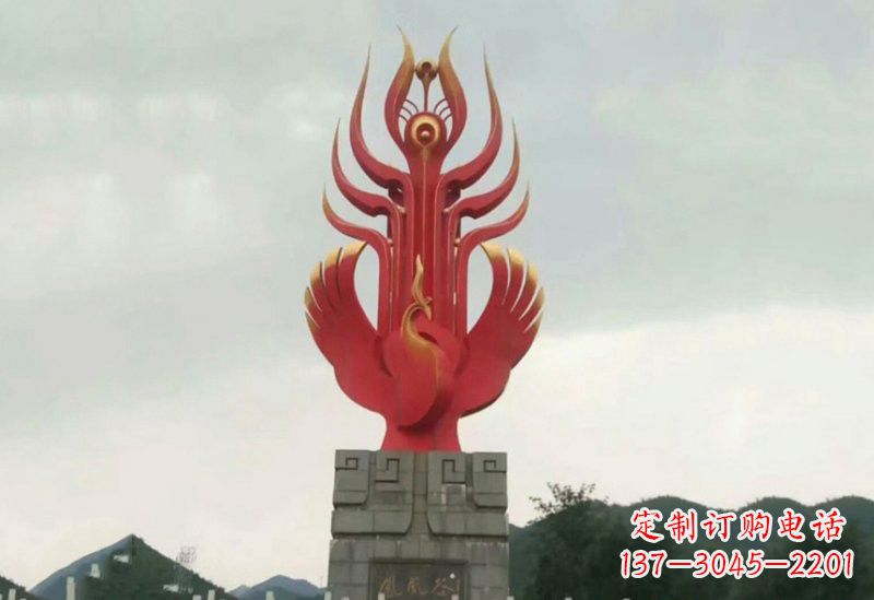 衢州不锈钢景区抽象凤凰雕塑
