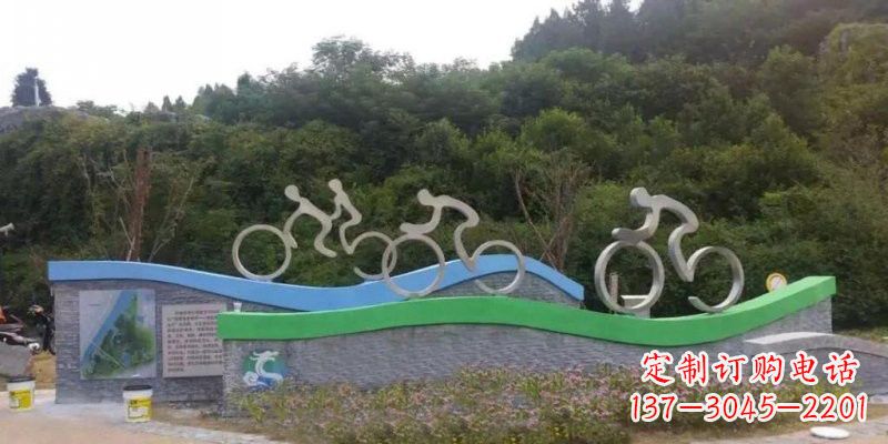 衢州不锈钢自行车雕塑——给景区增添一抹绚烂