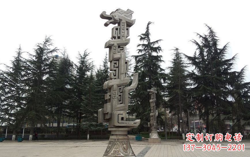 衢州不锈钢龙柱雕塑引领公共景观