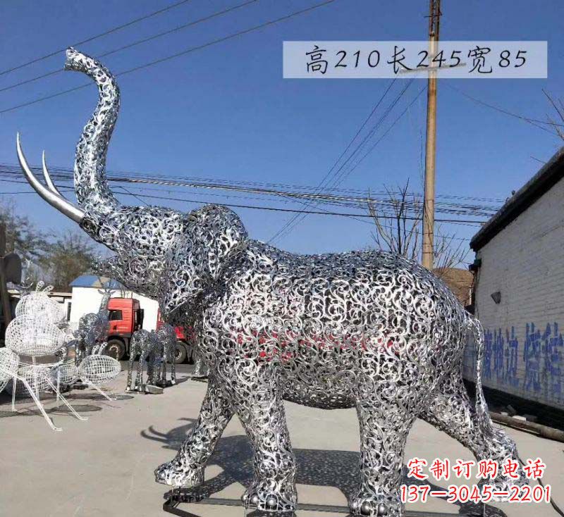 衢州不锈钢镂空大象雕塑精美绝伦的艺术品