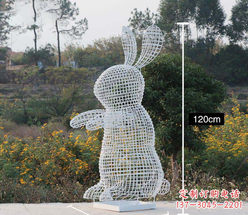 衢州不锈钢镂空兔子雕塑1