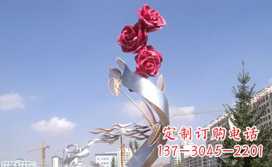 衢州不锈钢玫瑰雕塑精致的艺术之美