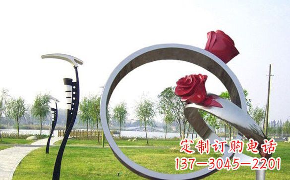 衢州不锈钢玫瑰花戒指精致雕塑之美
