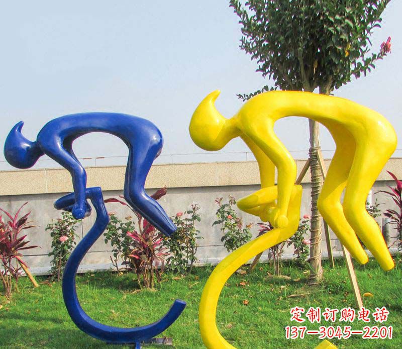 衢州不锈钢骑自行车广场景观雕塑——给城市带来活力