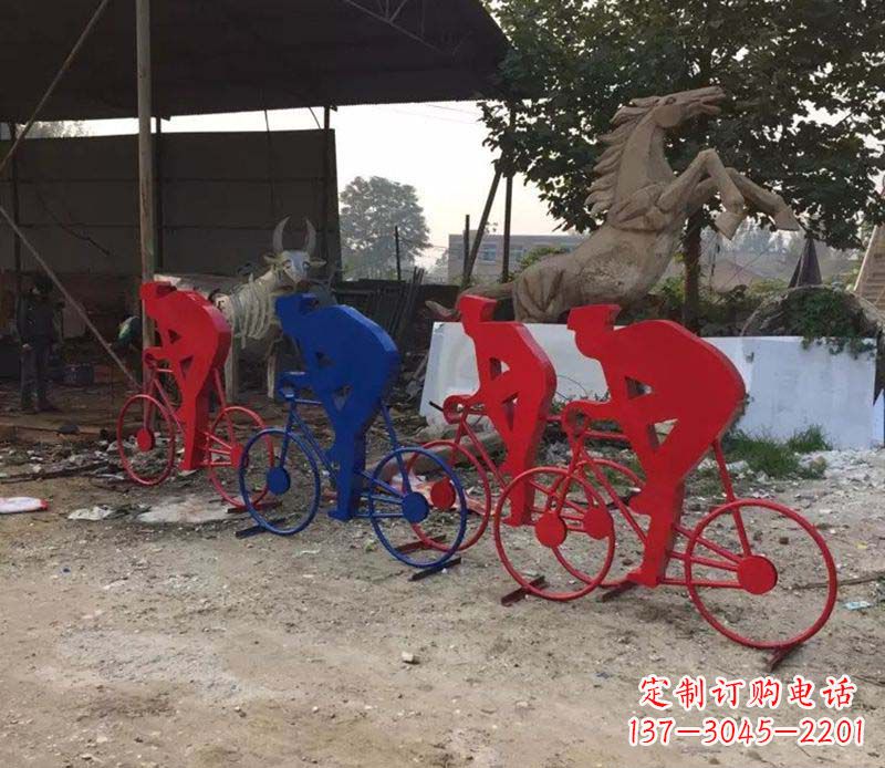 衢州不锈钢骑自行车雕塑一种经典的艺术形式