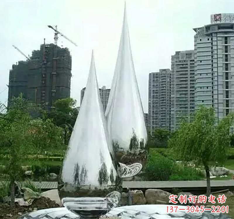 衢州不锈钢水滴拱门雕塑