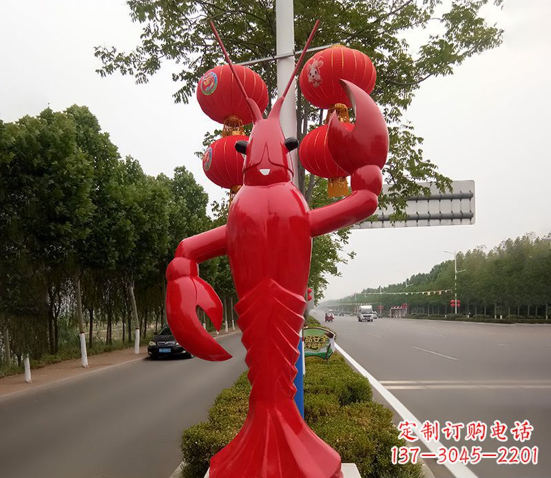 衢州不锈钢小龙虾雕塑精美之灵