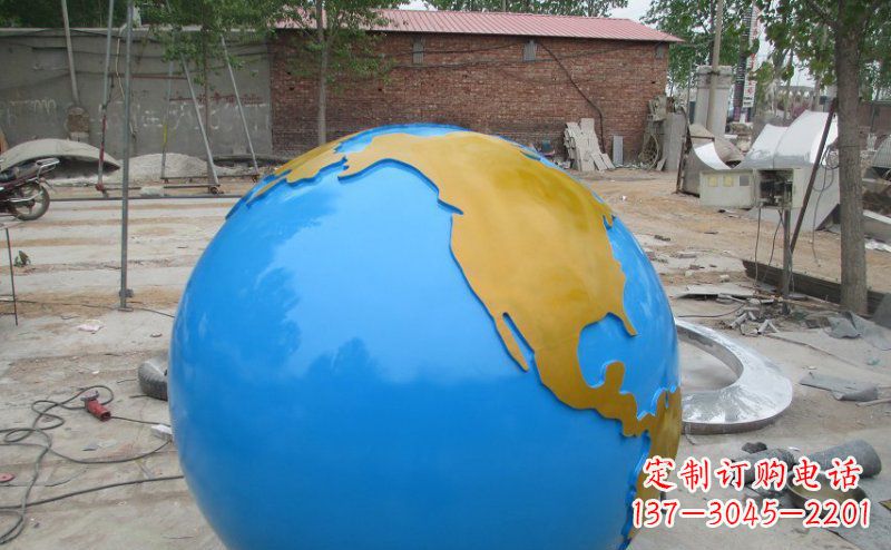 衢州不锈钢校园地球雕塑象征着全球友好