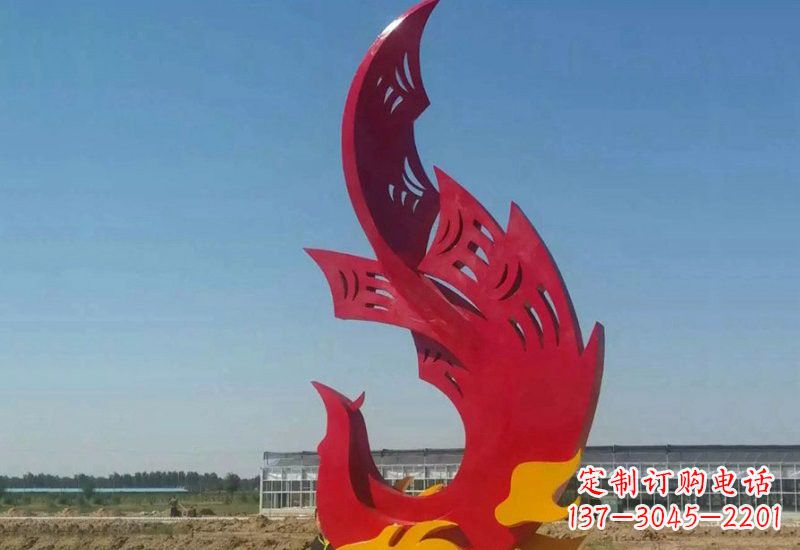 衢州凤凰雕塑传承不锈钢园林艺术