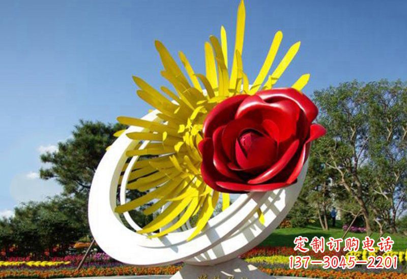 衢州不锈钢玫瑰花雕塑——给城市景观带来美丽