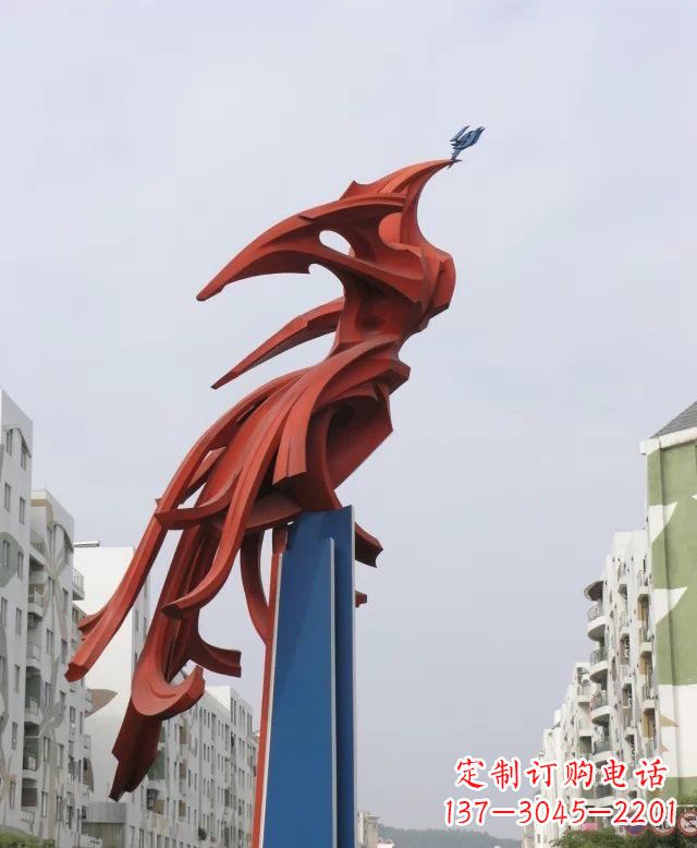 衢州抽象不锈钢凤凰雕塑