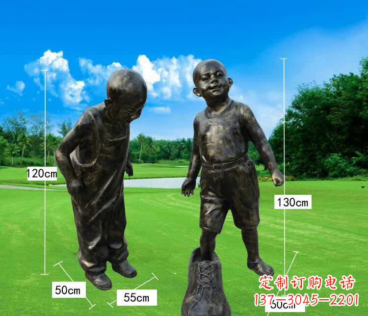 衢州穿大鞋儿童铜雕塑