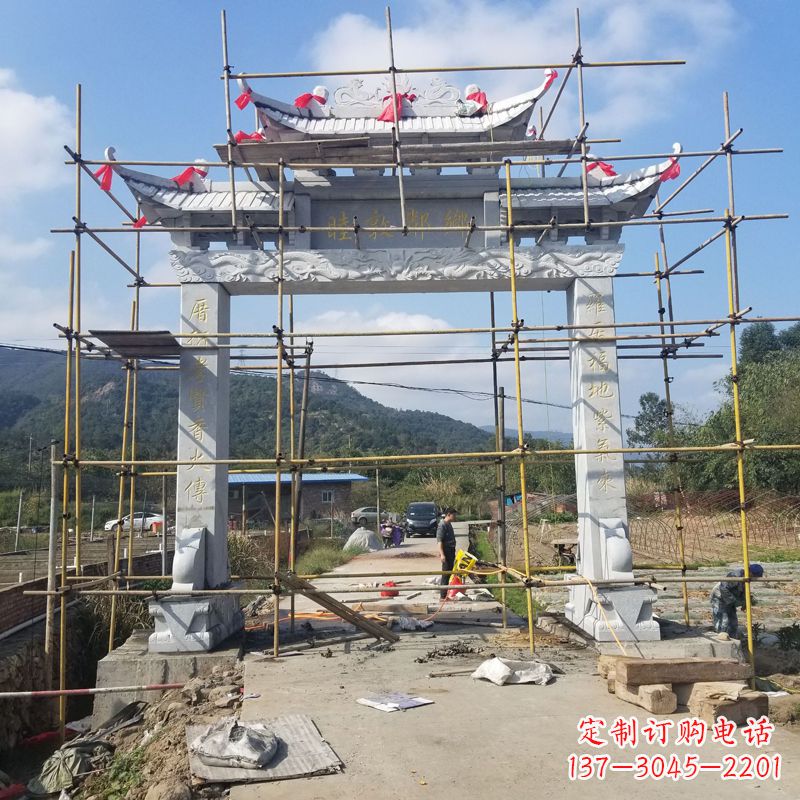 衢州村庄石牌坊雕塑传承民间文化