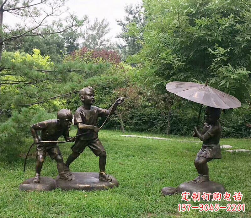 衢州纪念儿童的美好时光——铜雕塑