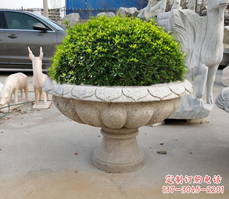 衢州优雅大理石花盆雕塑