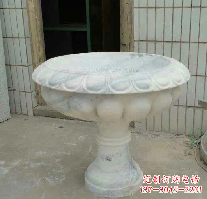 衢州大理石花盆雕塑精美绝伦，艺术风采