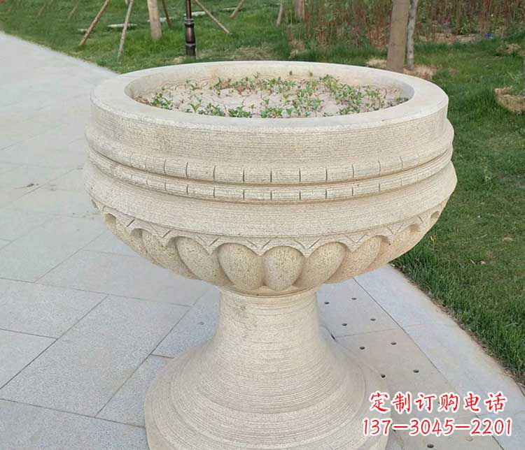 衢州大理石花盆石雕