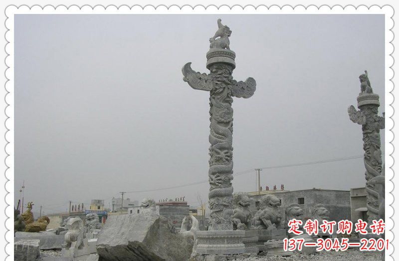 衢州精致雕刻，大理石华表雕塑