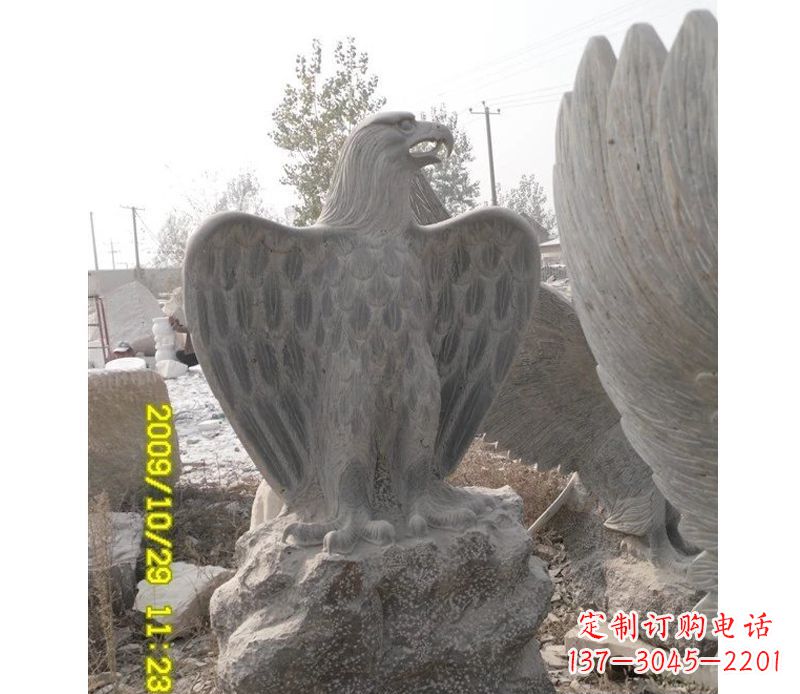 衢州大理石老鹰雕塑,高贵雄威气势