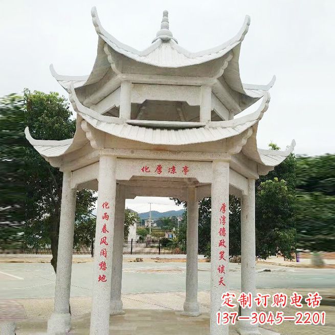 衢州大理石凉亭双层雕塑