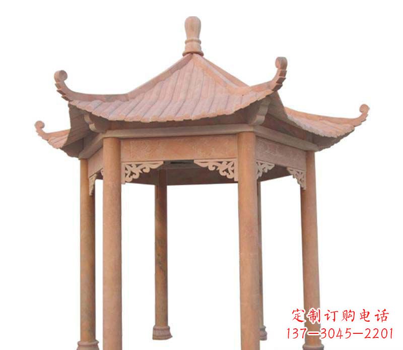 衢州大理石六角凉亭雕塑