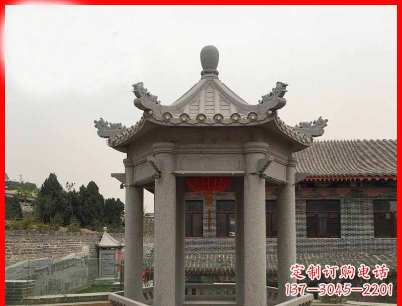 衢州大理石六角凉亭石雕