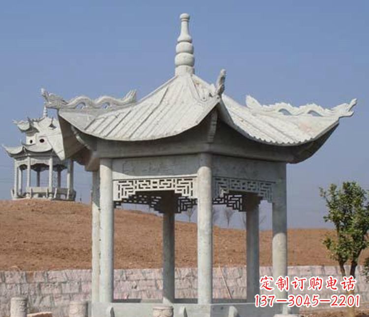衢州精美大理石六角凉亭石雕