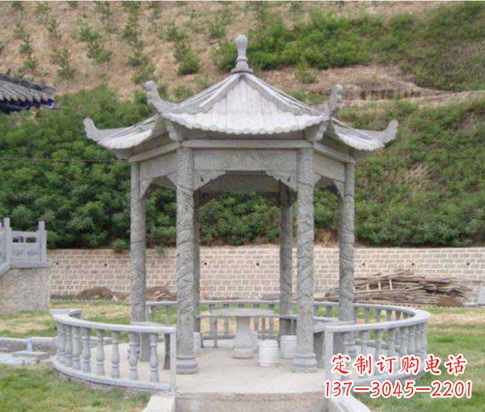 衢州大理石六角石雕凉亭