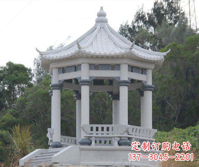衢州大理石六角石雕凉亭营造舒适环境的完美体现