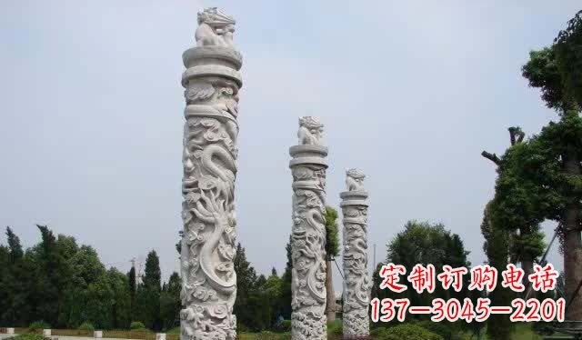衢州精美大理石龙柱雕塑